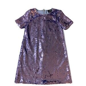 Bardot Junior Dress Girls US 6 Sequin Short Sleeve Party Lined A-Line Sparkle